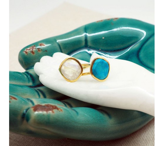 BY JOHANNE - DIWALI - BAGUE TURQUOISE...