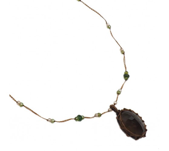 COLLIER LONG QUARTZ FUMÉ - N°368