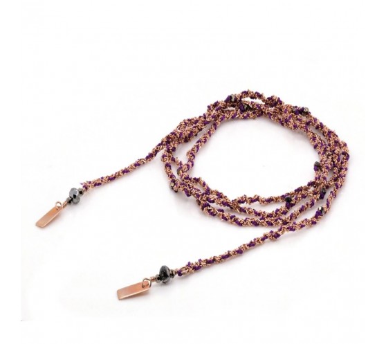 COLLIER N°182 - PINK GOLD / AMETHYST