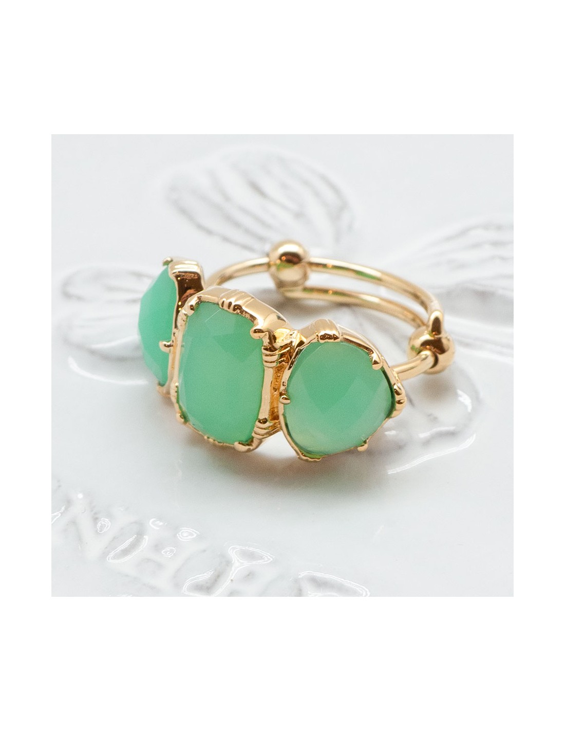 Fashion chrysoprase bague