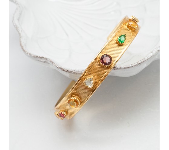 JONC - CUFF STONE - TOURMALINE,...