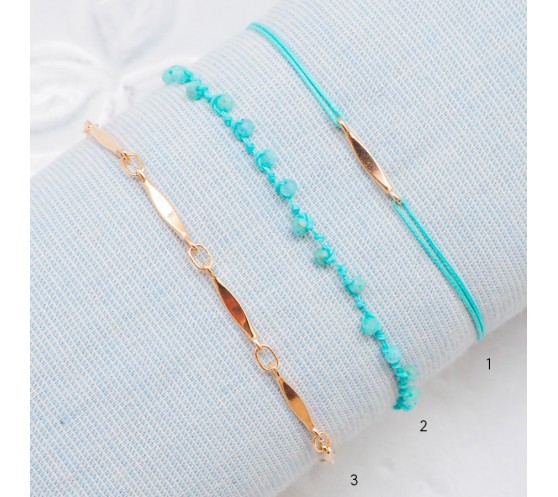 BEST - BRACELET FIL COULEUR TURQUOISE...
