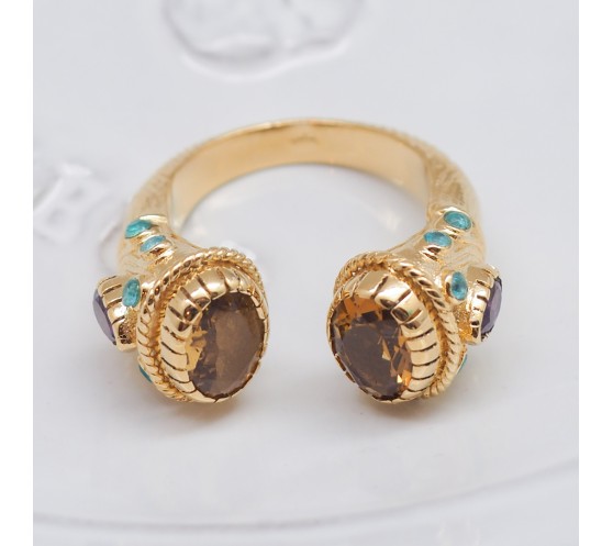 BAGUE MAHARADJAH - CITRINE ET ARGENT...