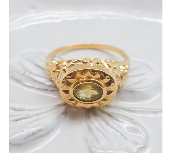 BAGUE POLKA - TOURMALINE VERTE ET...