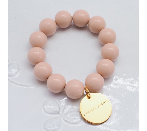BEADS FLEX BRACELET - LIGHT ROSE