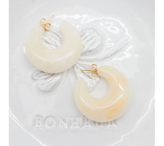 BOUCLES D'OREILLES MOON - PEARL MARBLE