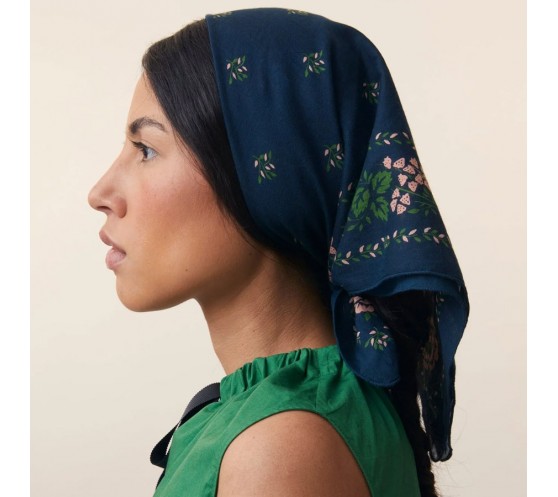FOULARD EN COTON - 652 - NAVY BLUE