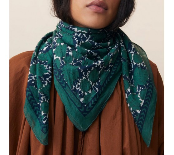 FOULARD EN COTON - 680 - BOTTLE GREEN