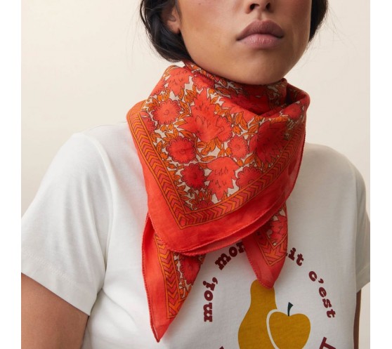 FOULARD EN COTON - 680 - POP PINK