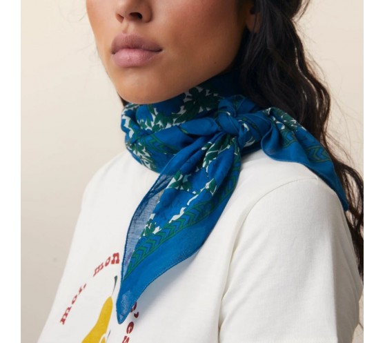 FOULARD EN COTON - 680 - ROYAL BLUE