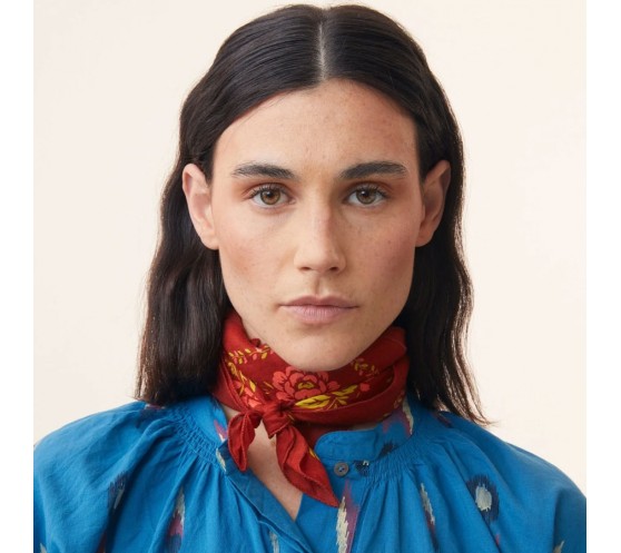 FOULARD EN COTON - 652 - BRICK